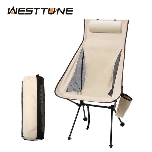 WESTTUNE Portable Folding Camping Chair with Headrest Lightweight Tourist Chairs Aluminum Alloy Fishing Chair Outdoor Furniture from PriceLows™