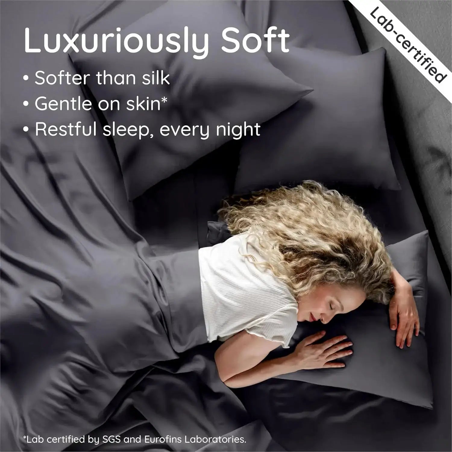 Bamboo Sheets Queen Size Set 4pcs Cooling Bed Sheets Super Soft Deep Pocket Fits 16'' Mattress Charcoal from PriceLows™