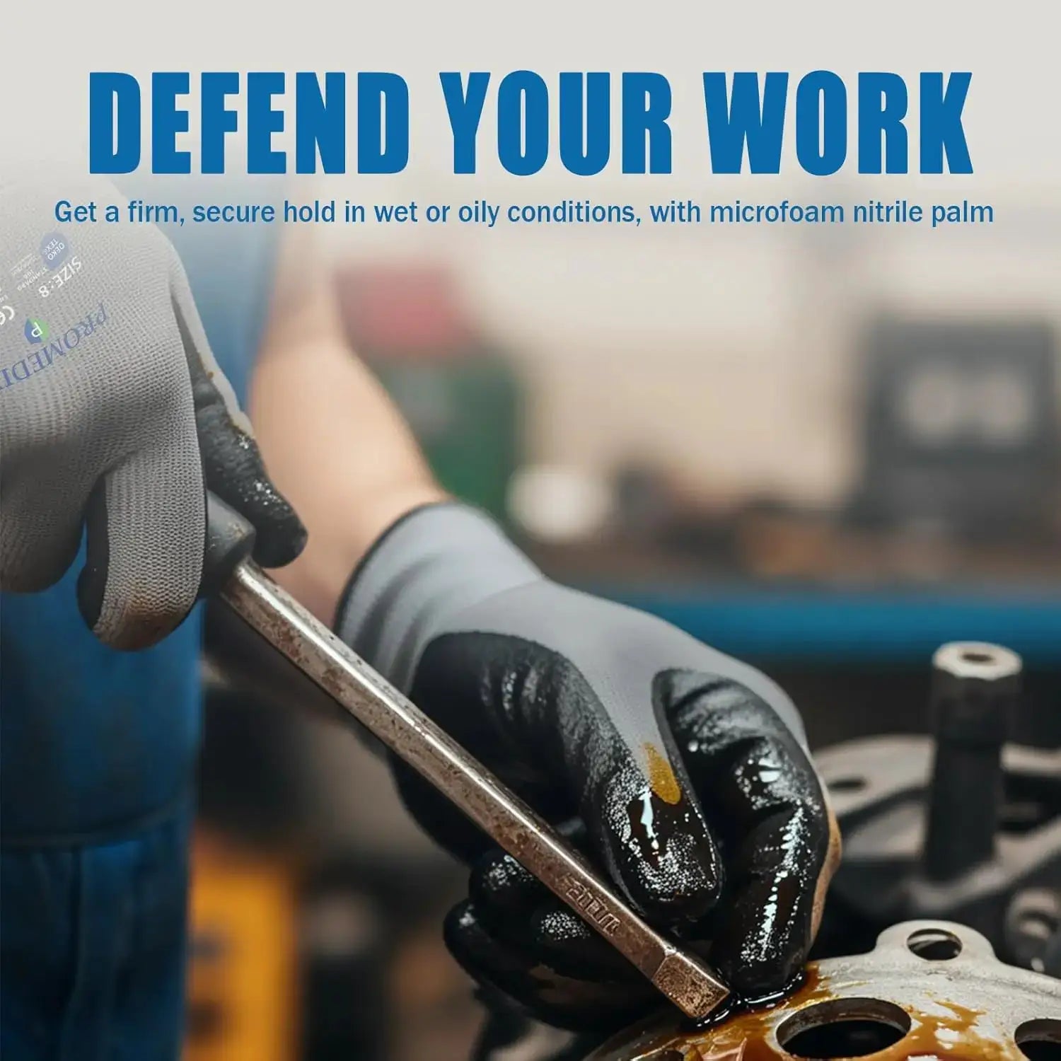 Nitrile Coated Work Gloves, MicroFoam Safety Gloves for Men, Seamless Knit with Grip from PriceLows™