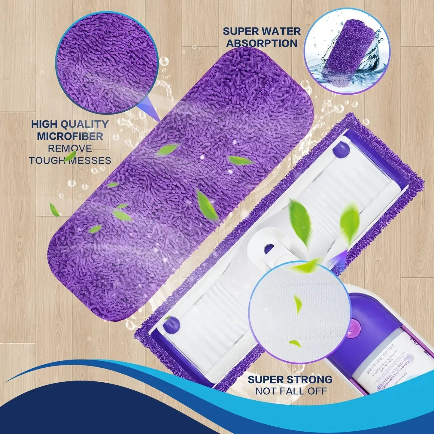 Reusable Microfiber Mop Pads for Swiffer PowerMop, Power Mop Pads Refills for 13 ''-15 '' Spray Mop, Machine Washable Pad from PriceLows™