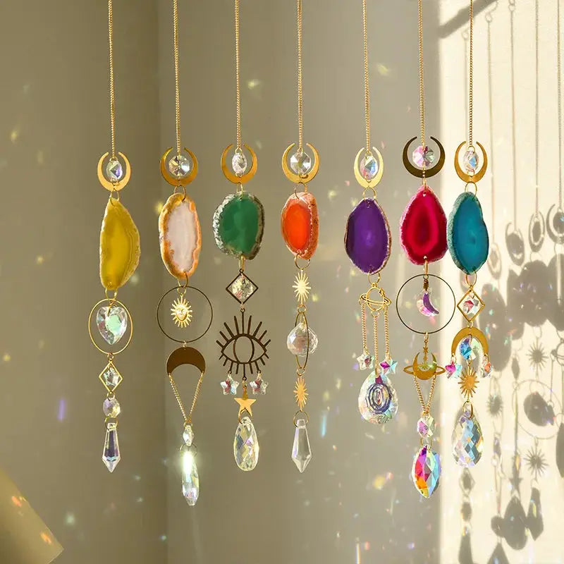 1pc Agate Sun Catcher Wind Chime Pendant Indoor and Outdoor Decoration Wind Chime Rainbow Maker Garden Home Decor Gift from PriceLows™