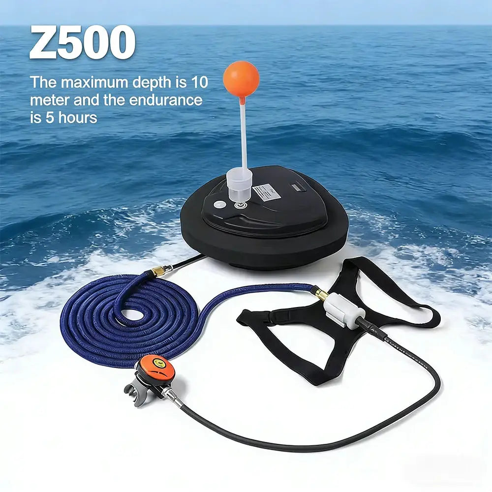 7M Deep Underwater Ventilator, Portable Scuba Diving Snorkel Equipment, Mobile Respirator for Snorkeling & Ice Diving, 1H from PriceLows™