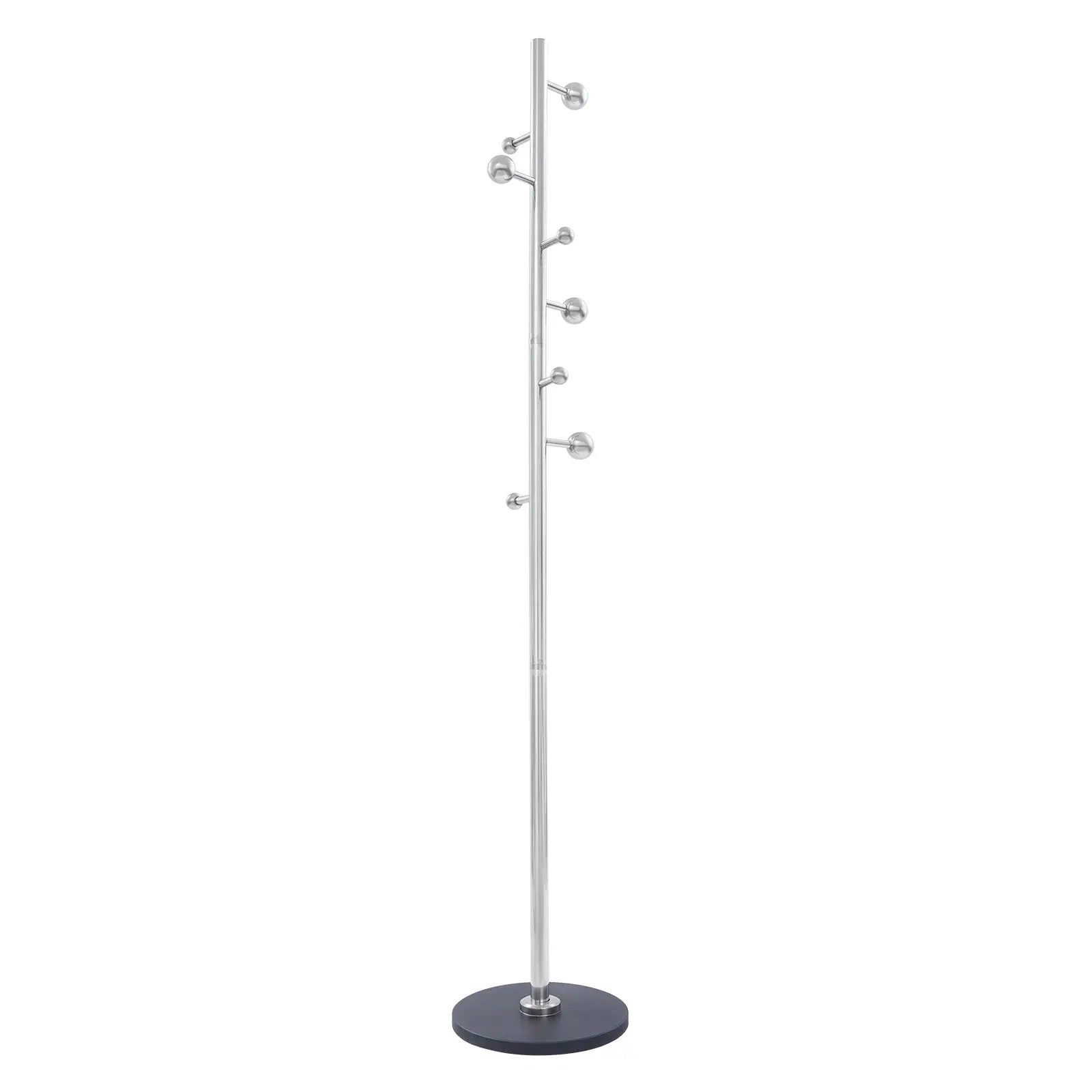 Coat Rack, Freestanding Coat Stand with 8 Spherical Hooks, Stainless Steel Corner Coat Storage Rack for Entryway Bathroom from PriceLows™