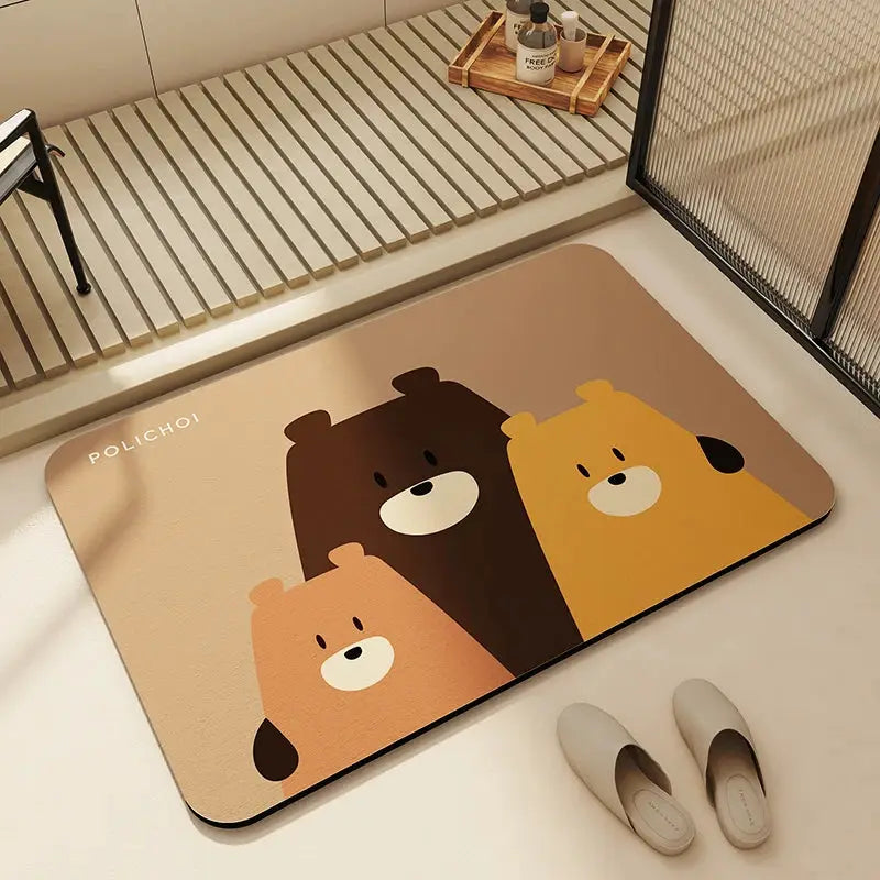 Diatomaceous Earth Bath Mat Bathroom Rug Absorbent Non-slip Floor Foot Mats Quick Dry Shower Carpet Toilet Pad Doormat Washable from PriceLows™