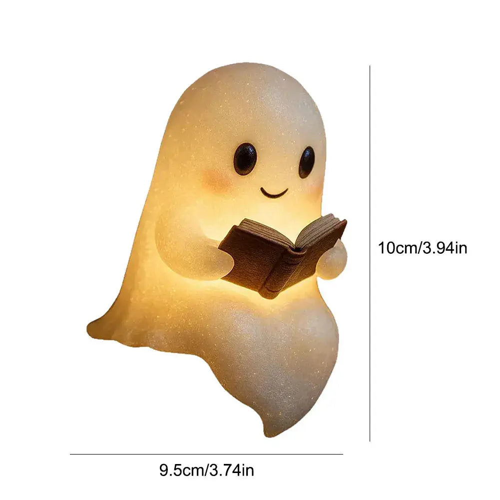 Cute Ghost Reading Book Lamp Halloween Ghost Night Light Halloween Decor for Bedroom Study Room Readers from PriceLows™