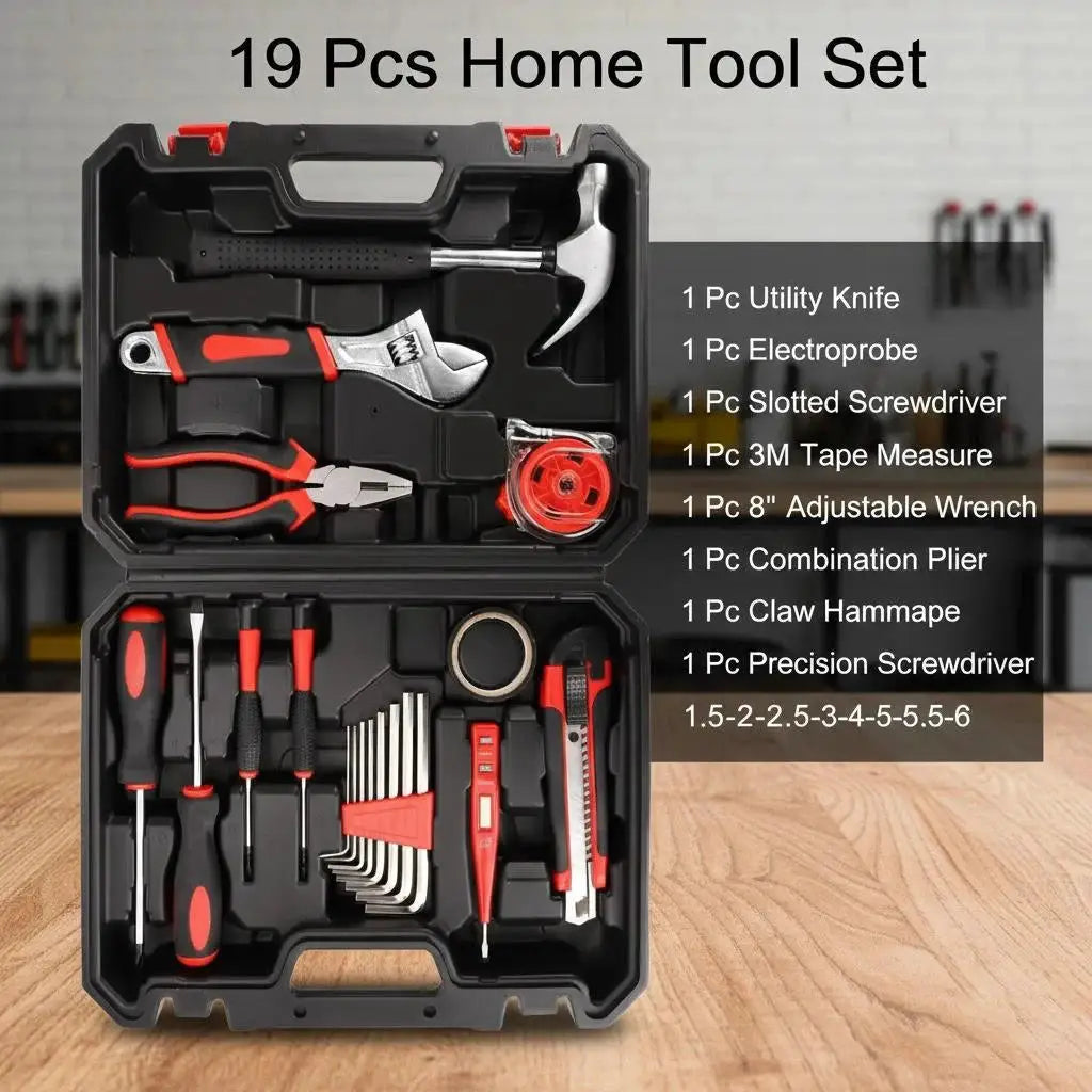 19pcs 43pcs 108pcs DIY Hand Tool Kit Set with Saw Screwdriver Hammer Tape Wrench Pliers for Home Improvement and Repair from PriceLows™