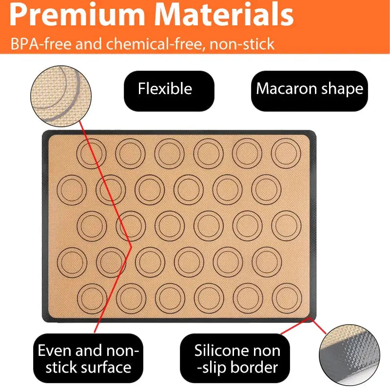Silicone Baking Mat | 0.4mm Thick | Reusable Nonstick Bakeware | 1pc