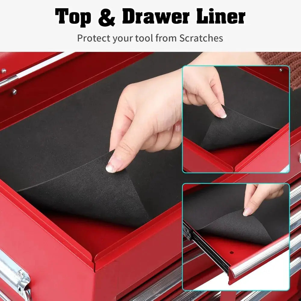 24-Inch Portable Toolbox Featuring 5 Drawers And a Top Storage Tray, a Lockable Metal Tool Chest Cabinet Suitable for Garages, Warehouses, Repair Shops, And Homes, in Red from PriceLows™