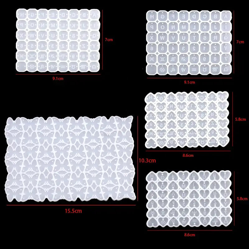Square Heart Silicone Resin Mold For Diy Charms
