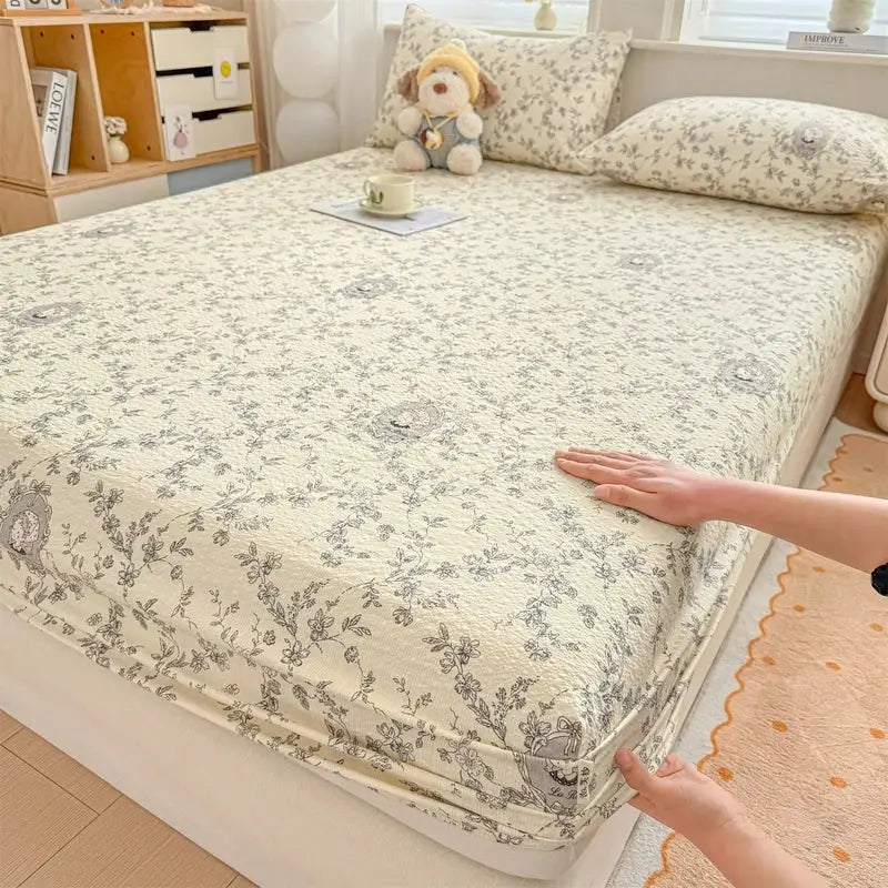 Spring & Summer New Arrival – Puff Chiffon Printed Fitted Bed Sheet for Girls / Kids / Bedroom Decor from PriceLows™