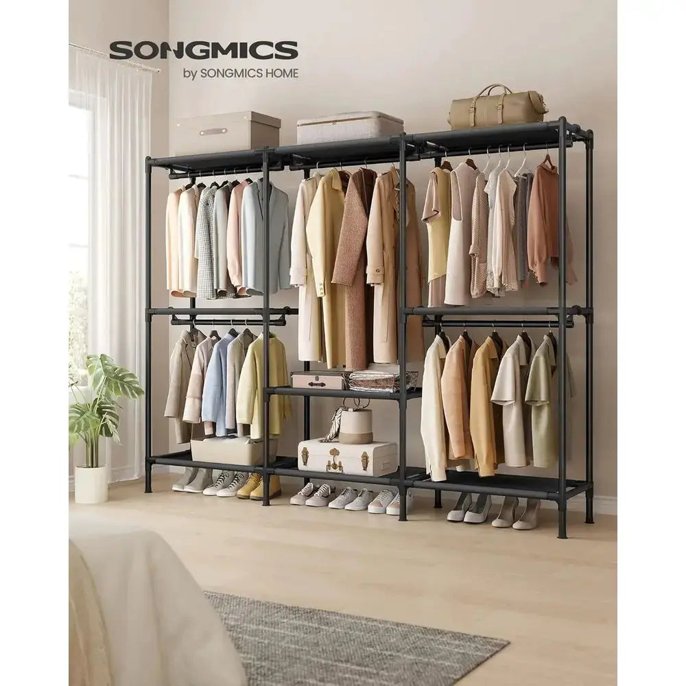 Portable Heavy-Duty Wardrobe Organizer with Hanging Rails and Shelves, 79.9 Tall, Supports 297 lb, Easy Assembly, Ideal for Bedr from PriceLows™