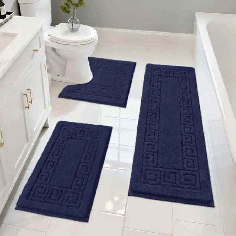 Bathroom Rugs Sets 3 Pcs Non Slip Washable, Absorbent Microfiber Bath Mats for Bathroom Shower Rug Runner Quick Dry, Plush Supe from PriceLows™