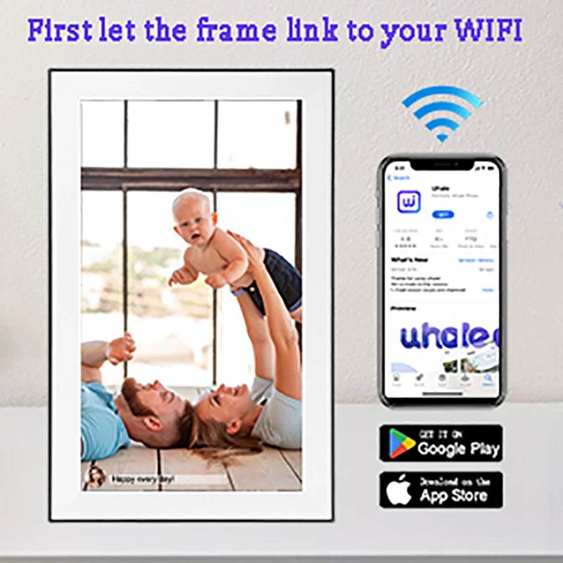 15.6 inch built in 32GB WiFi Large touch ips digital photo frame 1920*1080 WiFi Smart Frame Share Photos and Videos via frameo from PriceLows™