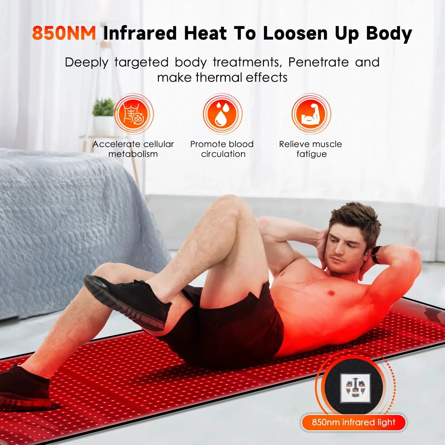 Astarexin 67X24 LED Light Therapy Mat | 1440 LEDs | 660nm 850nm