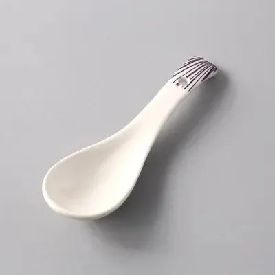 1Pcs Ceramic Spoon Multi-Function Glaze Porcelain Japanese Scoop Porridge Soup Spoon Tableware Restaurant Household Kitchenware from PriceLows™