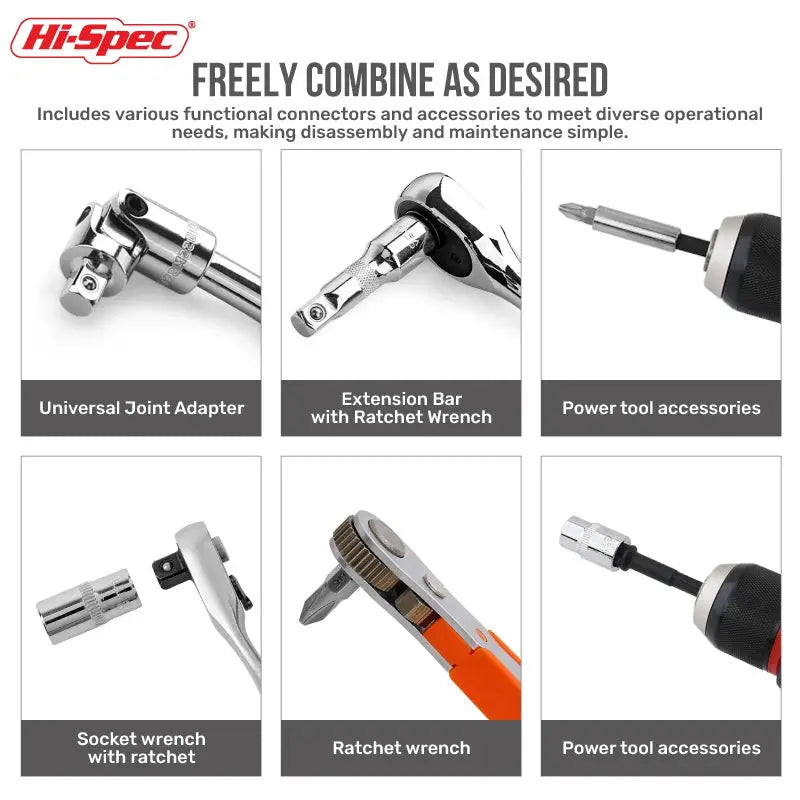 64PC 3/8" Socket & Bit Set Professional 72T Ratchet Wrench Kit Cr-V Steel Socket Extension Bar Tool Kit for Auto & Home Repair from PriceLows™