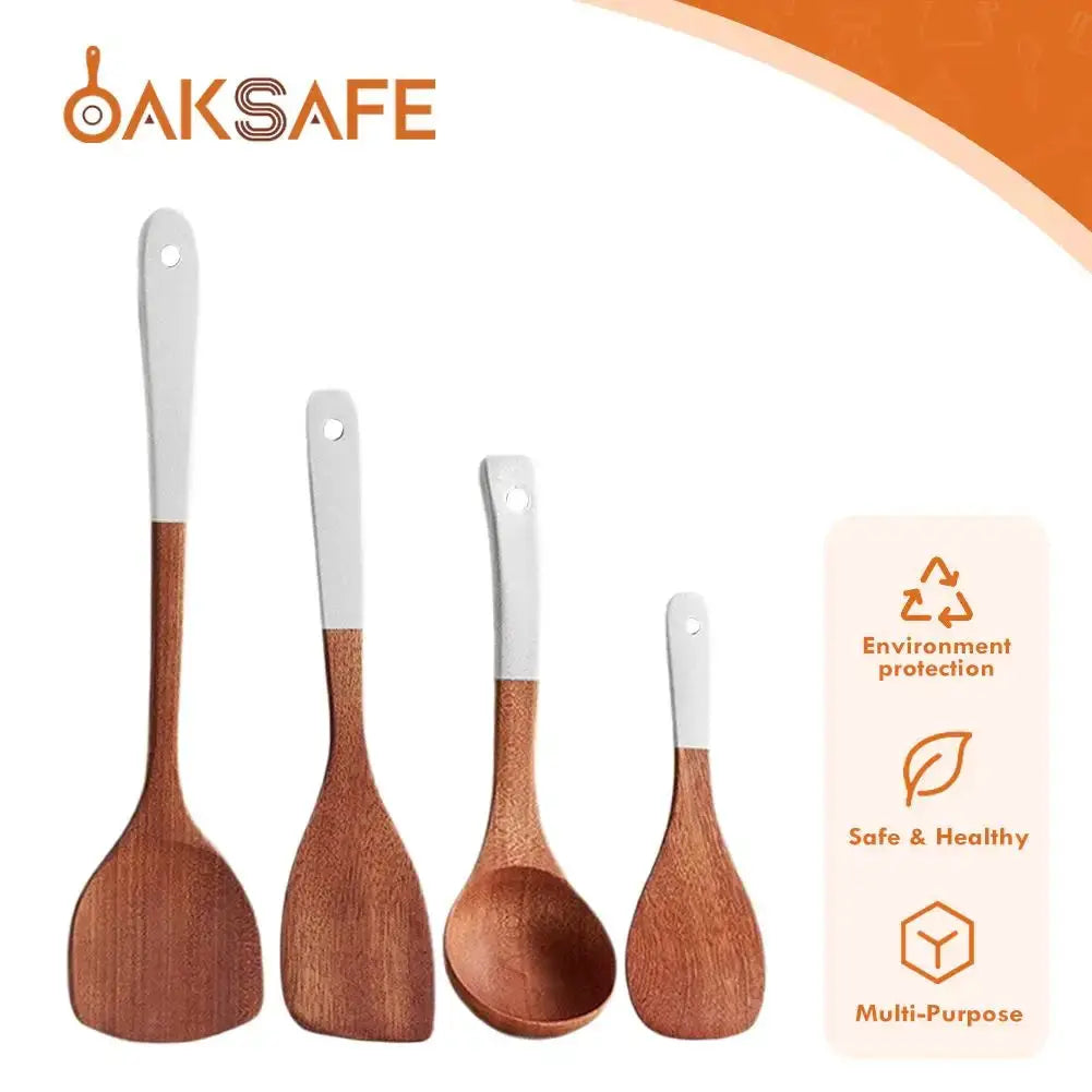 Household Non Stick Pan Special Wooden Shovel&spoon Kitchenware Set SilverColor Handle Ebony Shovel Wooden Spoon Kitchenware Set from PriceLows™