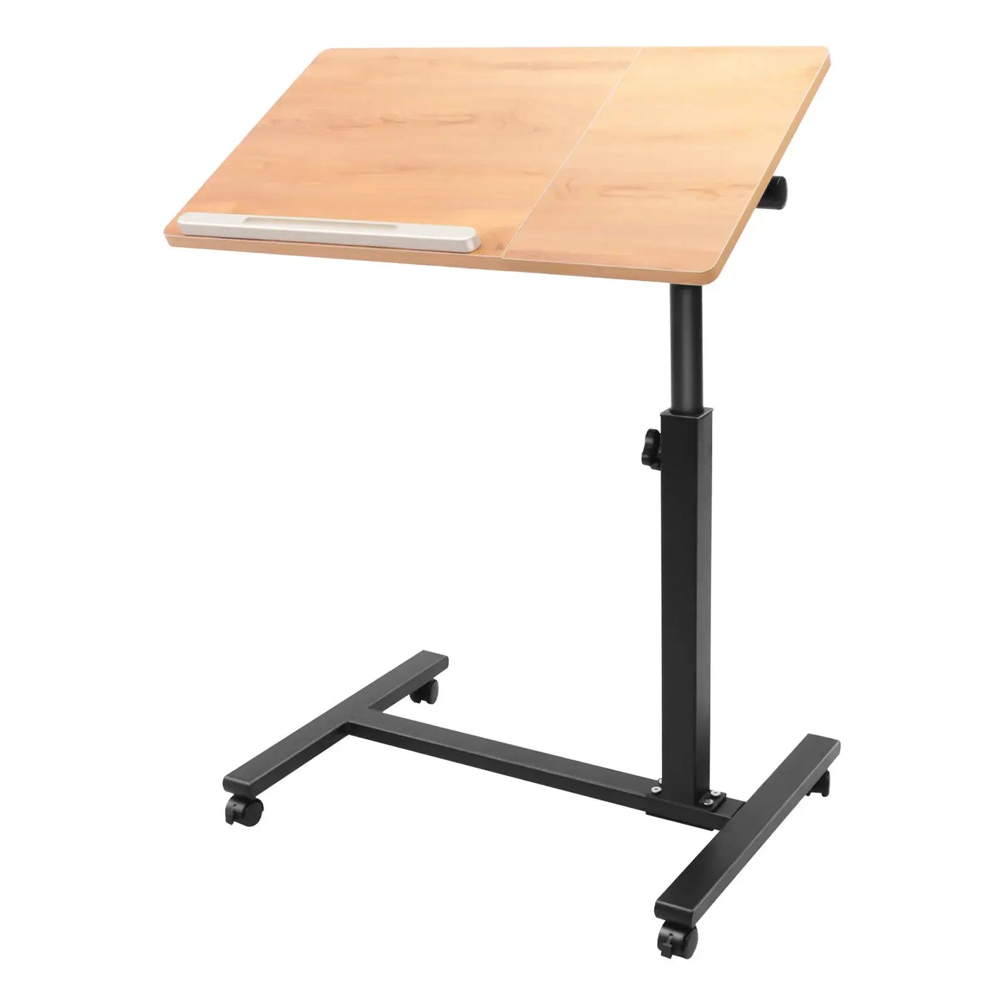 Laptop Desk,Rolling Study Table Computer Workstation with 4 Wheel,360° Rotating Tabletop,58-90cm Height Adjustable from PriceLows™