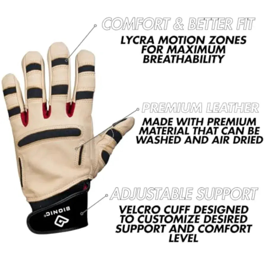 ReliefGrip Premium Leather Gardening Gloves for Outdoor Use Brown Durable Reinforced Palm with Breathable Mesh Back for Superio from PriceLows™