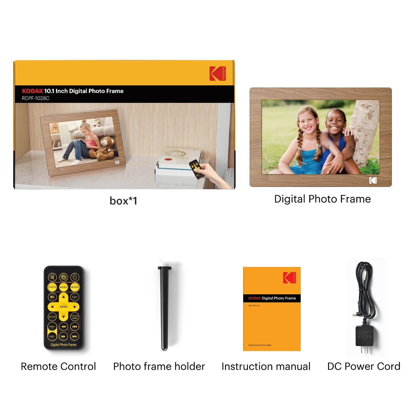 Kodak Digital Photo Frame | 10.1 Inch Display | 1280x800 HD | Remote Included