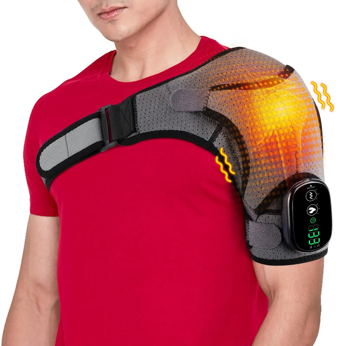 Heated Vibration Shoulder Brace | 3 Heat & Vibration Modes | Left & Right Fit
