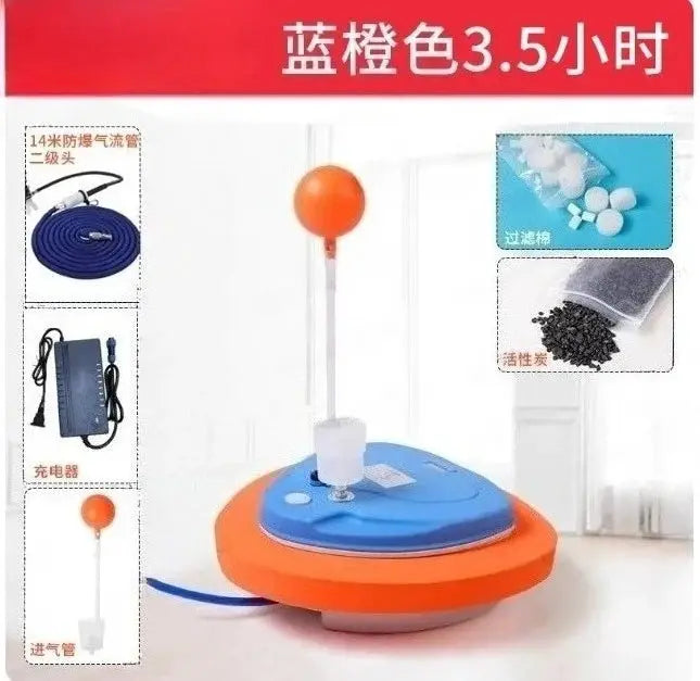 Diving Snorkel Equipment with Mobile Ventilator Support Up to 10M Depth, 2.7-5H Underwater Snorkel for Winter Ice Diving from PriceLows™