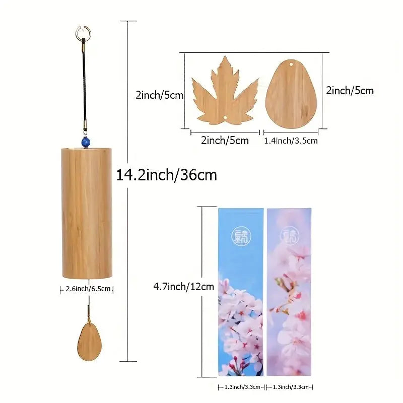 A bamboo wind chime—ideal for traditional Chinese style, suitable for retro/Summer Birthday/Hotel/Home/Bedroom/Wedding/Outdoor D from PriceLows™
