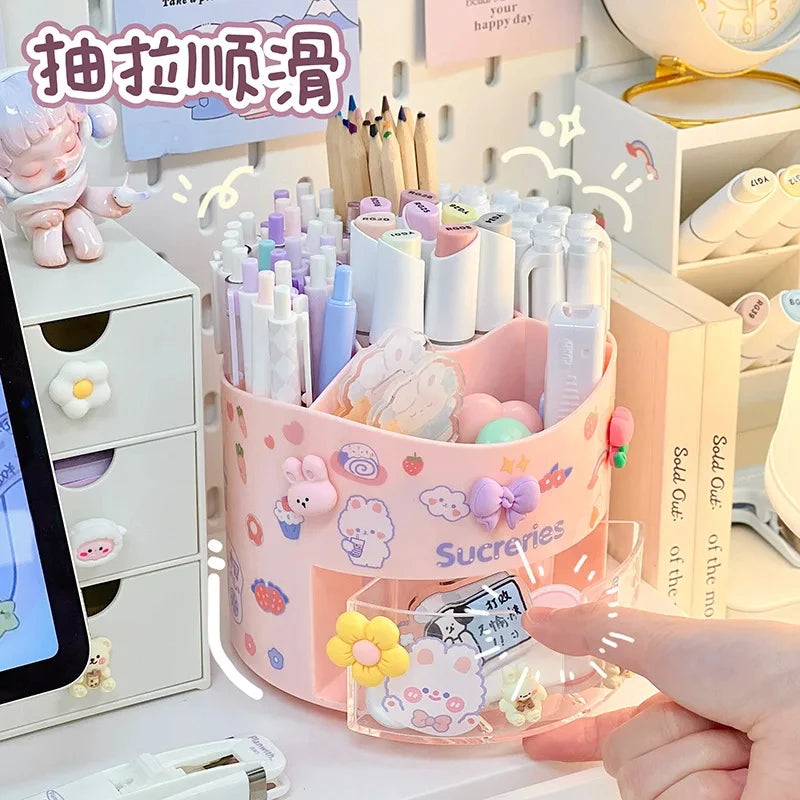 Pen Holder | Rotating Desk Organizer | Plastic | One Size