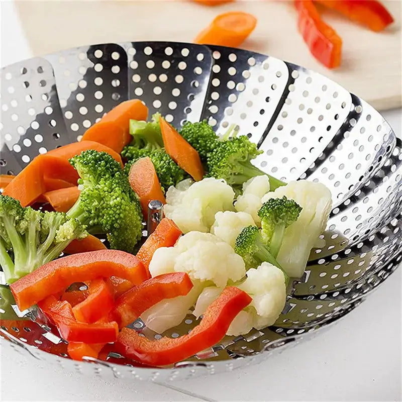 Steamer Basket | Stainless Steel | Expandable To Fit Pots | Fits Pot Sizes