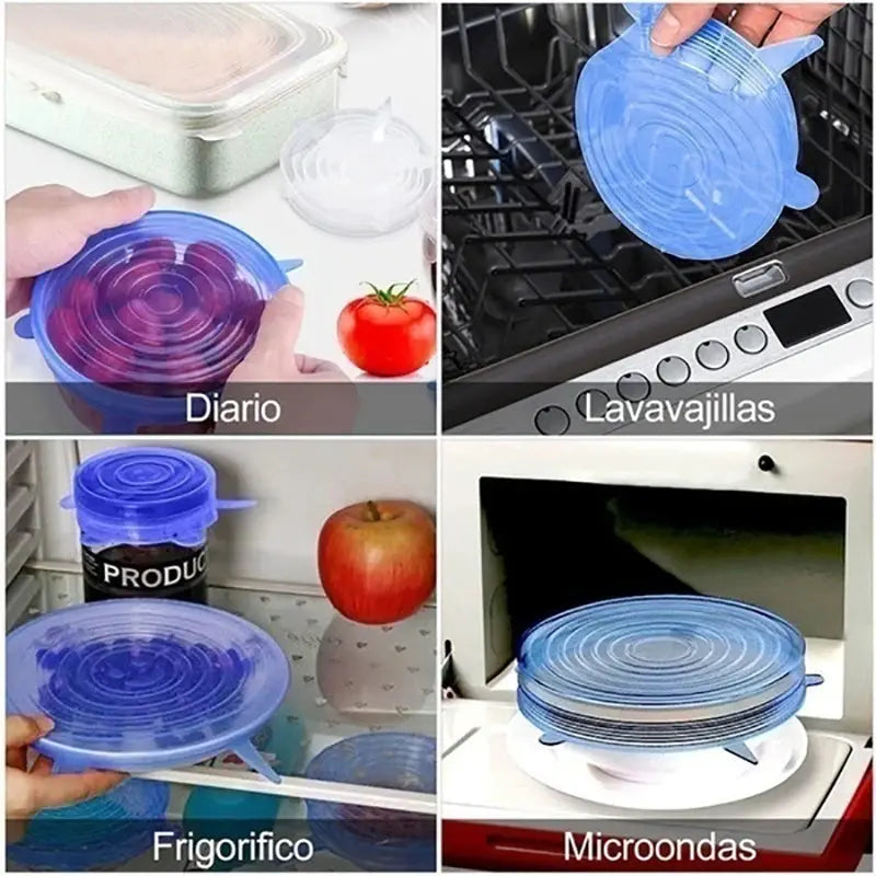 Silicone Stretch Lids | BPA Free Seal | Reusable Fresh Cover | 12 Piece Set