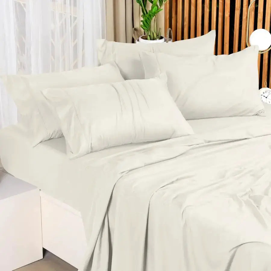 King Sheet Set 4 Piece Bed Sheets for King Size Bed, Soft and Breathable Microfiber, Includes 1 Fitted Sheet, 1 Flat Sheet and 2 from PriceLows™