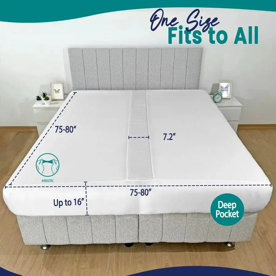 Fitted Sheet Attached Bed Bridge Twin XL to King Converter Kit with Sheet Strap Set Split King Gap Filler for Adjustable Bed Whi from PriceLows™