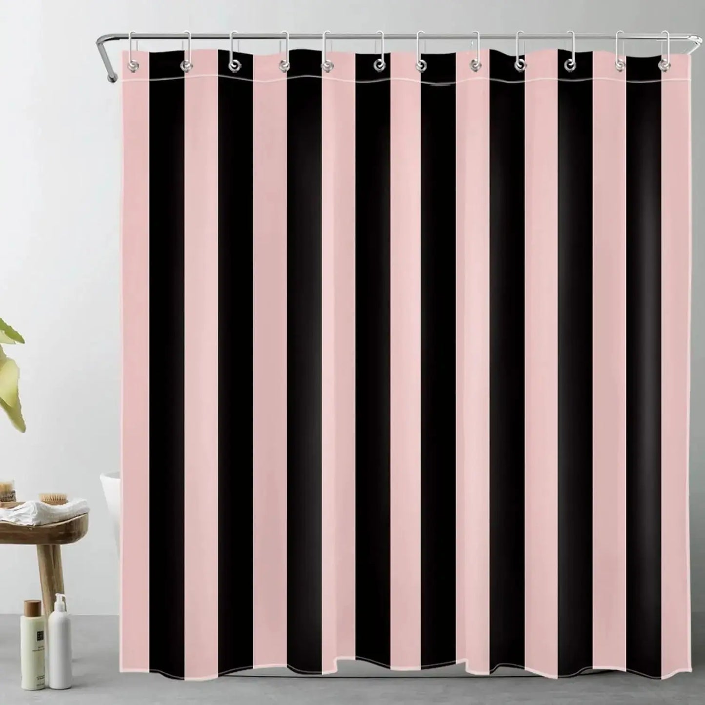 Pink and Orange Shower Curtain Abstract Bohemian Fabric Shower Curtain with 12 Hooks Waterproof Bathroom Decoration from PriceLows™