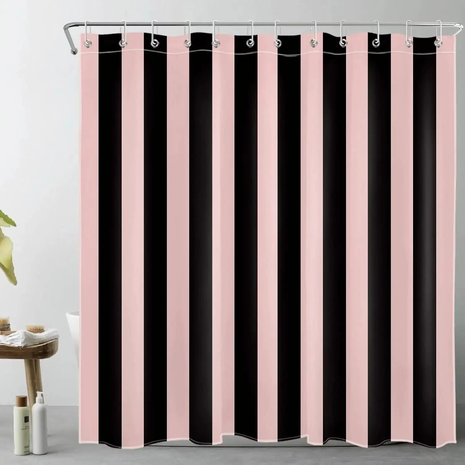 Pink and Orange Shower Curtain Abstract Bohemian Fabric Shower Curtain with 12 Hooks Waterproof Bathroom Decoration from PriceLows™