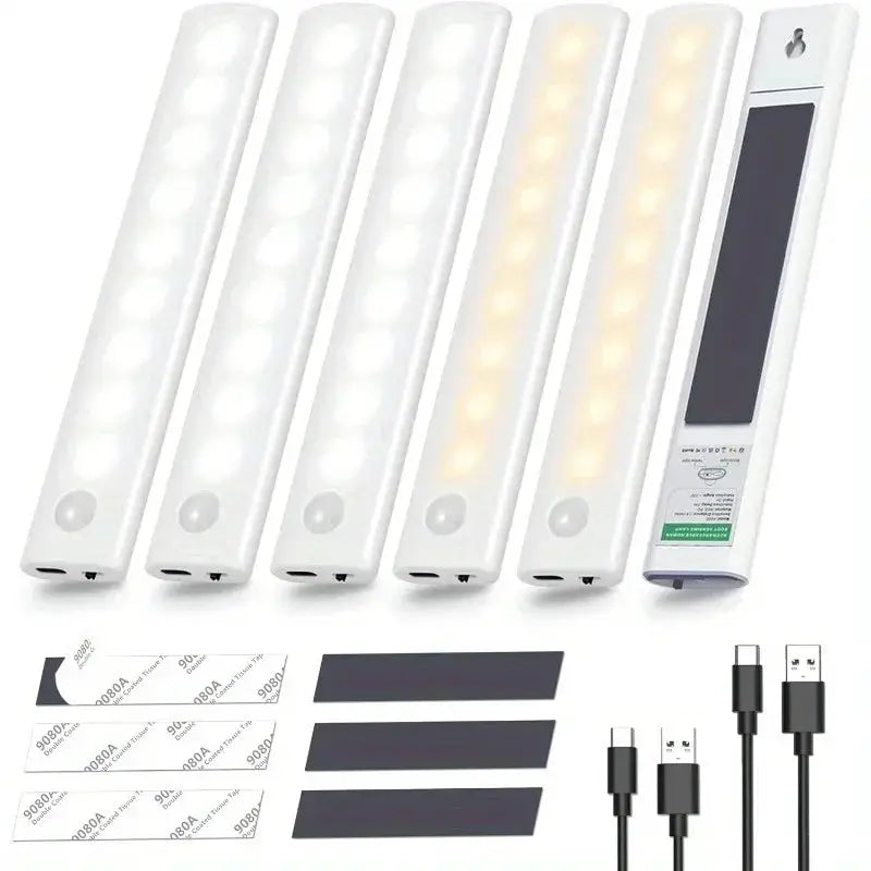 Under Cabinet Lights 1/3/5/6pcs, Motion Sensor Rechargeable Battery Operated 2 Colors LED Light for Closet, Kitchen, Bathroom from PriceLows™