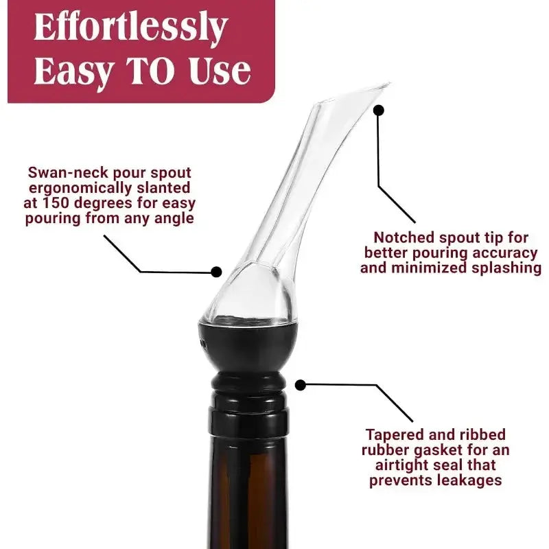 Wine Aerator Pourer Spout Premium Wine Decanter Professional Wine Pourer Wine Accessories Gifts for Wine Lovers from PriceLows™
