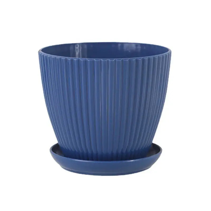 Plastic Planters Round Plant Pots with Tray Succulent Flowerpots Plants Garden Flower Nursery Pot Bedroom Office Flower Pot from PriceLows™