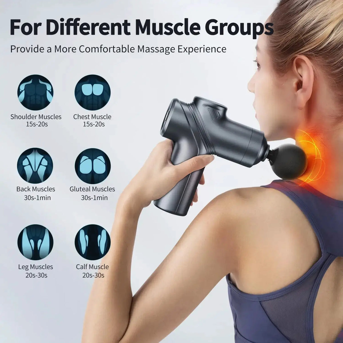 Mini Massage Gun | Brushless Motor | 4 Interchangeable Heads