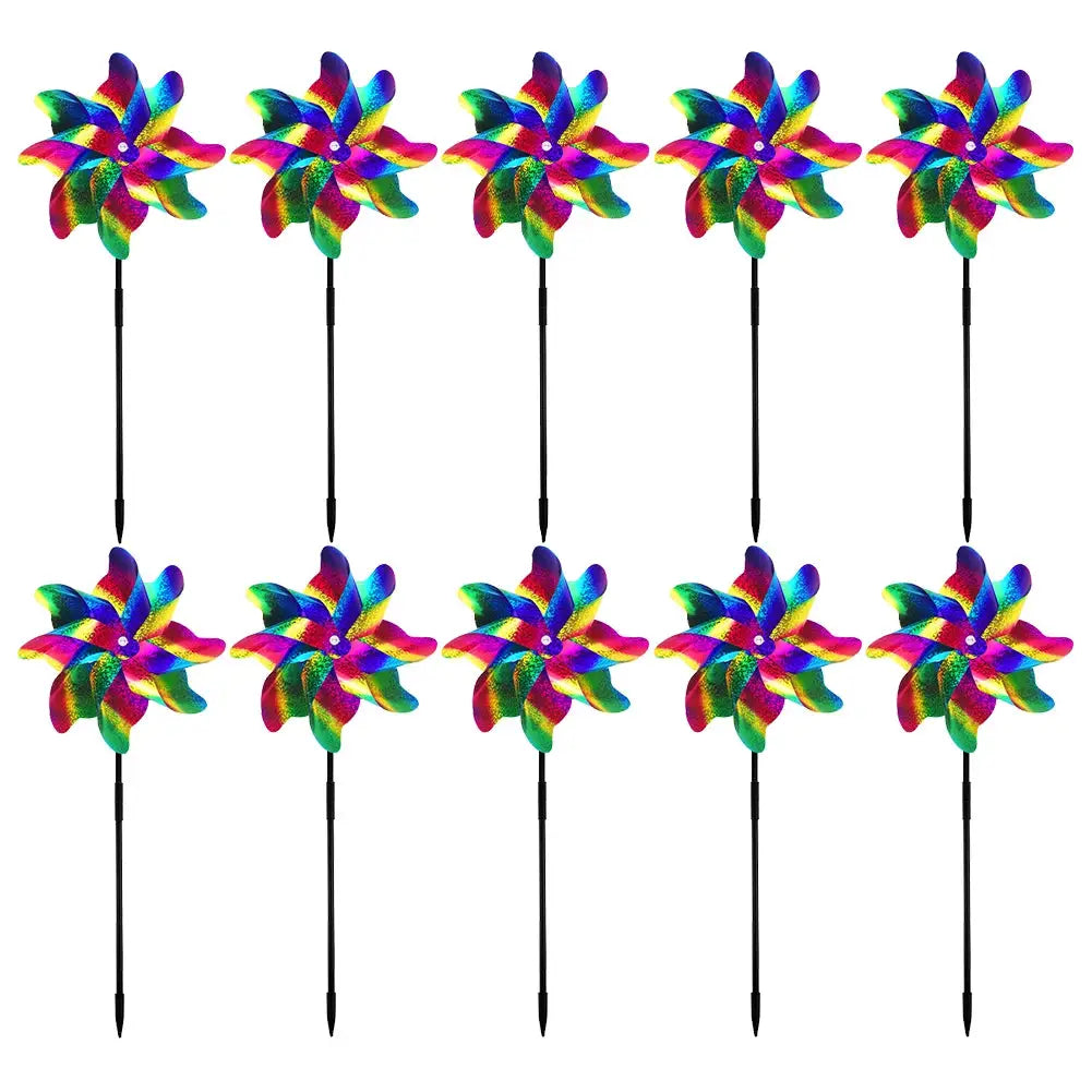 2/10pcs Bird Repeller Windmill Spinner Creative 8 Leaves Repelling Birds Wind Spinner Outdoor Garden Lawn Yard Decoration from PriceLows™