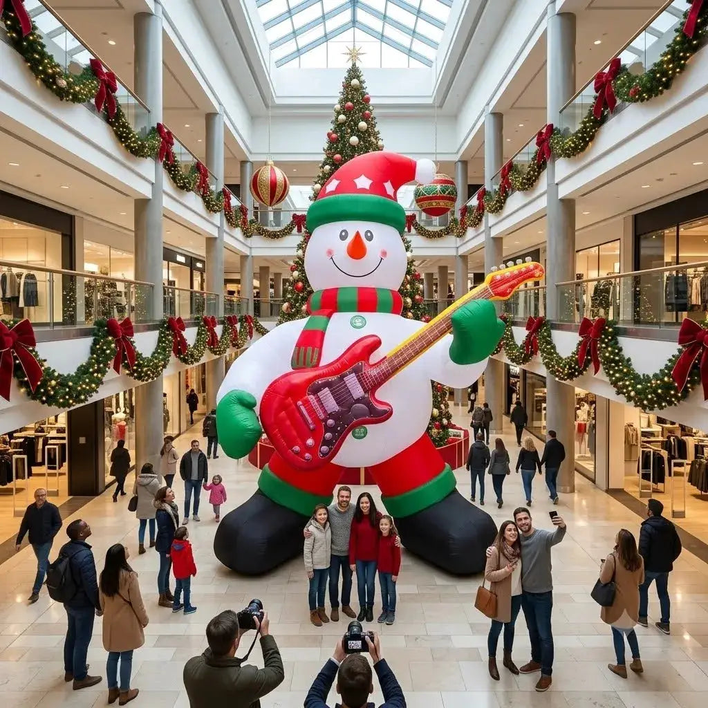 Inflatable Christmas Snowman | 26 Ft Height | With Guitar | Outdoor Yard