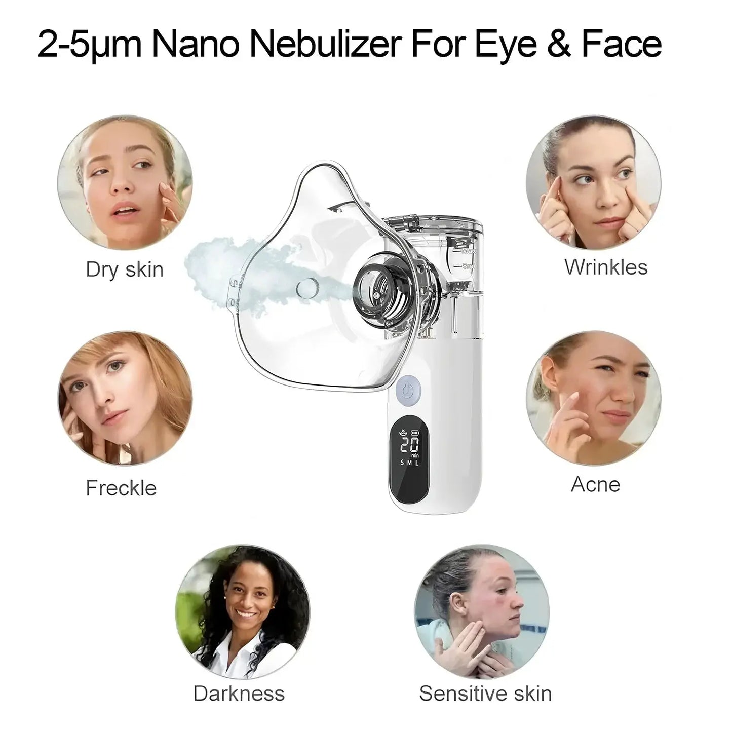 Mini Nano Mist Sprayer | Rechargeable USB | Facial Humidifier | Hydrating Nebulizer