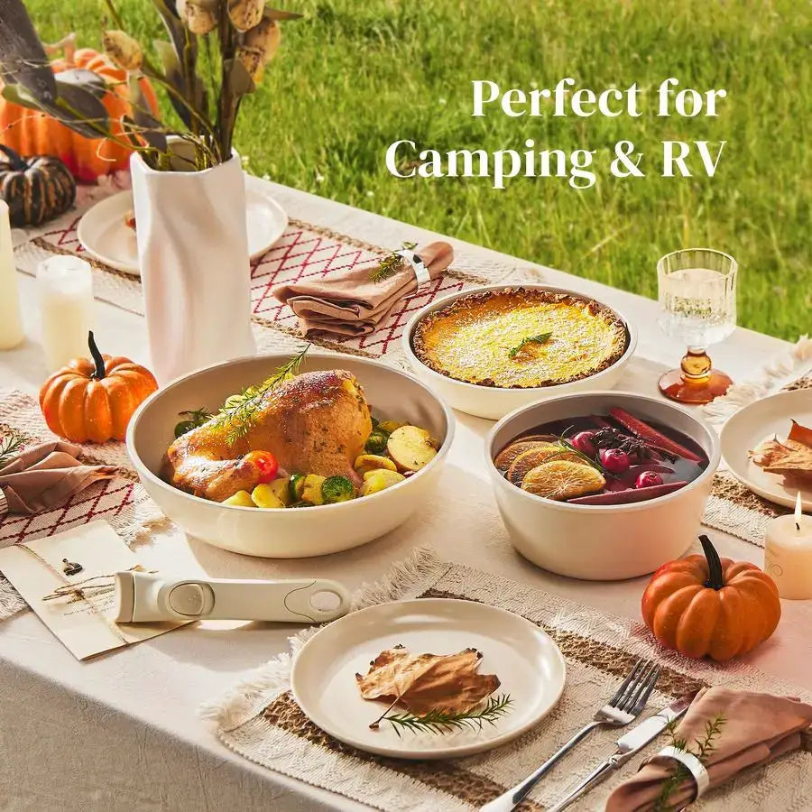 Ceramic Pots and Pans Set Non Stick, Nonstick Kitchen Cookware Sets, Non Toxic Pots and Pans Set Non Stick, PFAS PFOA amp PTFE F from PriceLows™