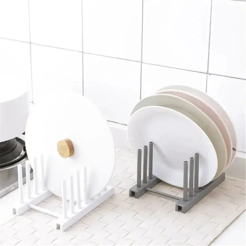2 PCS Modern Design Dish Drainer Rack Kitchen Plates Holder Drying Organizer Plates Display Shelf Pot Lid Storage Stand Plate from PriceLows™