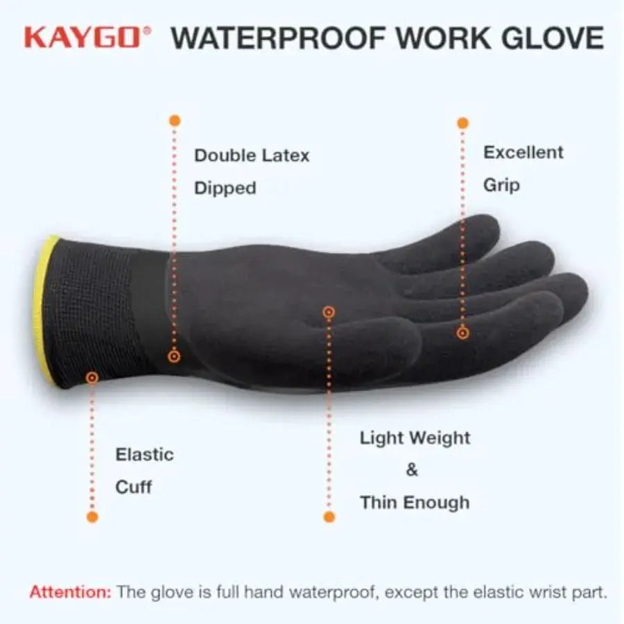 Waterproof Work Gloves for Men and Women, Rubber Coated Non-slip Working Gloves for Garden, Outdoor Construction, KG150,,XL from PriceLows™