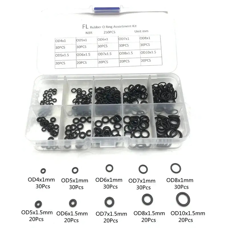 O Rings VMQ NBR 1.5/1.8/1.9/2.4/3.1mm Sealing Gaskets O-Ring Silicone Washer Rubber Oring Set Assortment Kit Set Box Ring from PriceLows™
