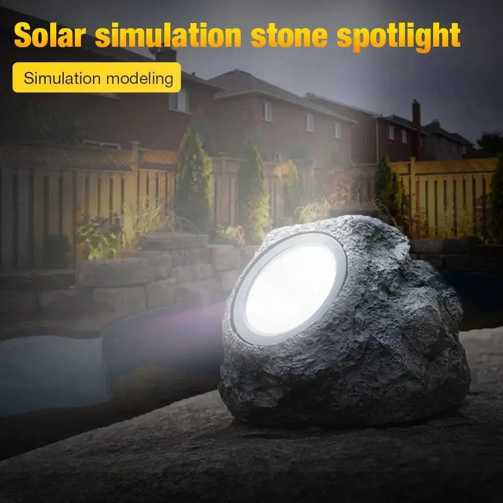 Warm/Cold White Stone Solar Powered Landscape Light Garden Light for Waterproof Outdoor Garden Lawn Pathway Patio Tree Decor from PriceLows™