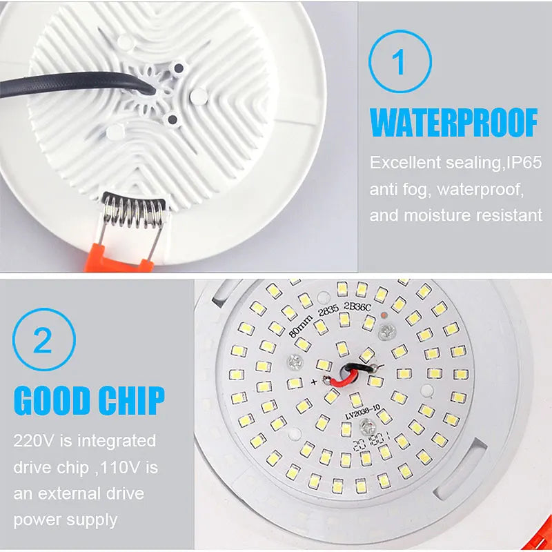 LED Waterproof Downlight | IP65 | Voltage 220V And 12V | 7W 9W 12W 15W