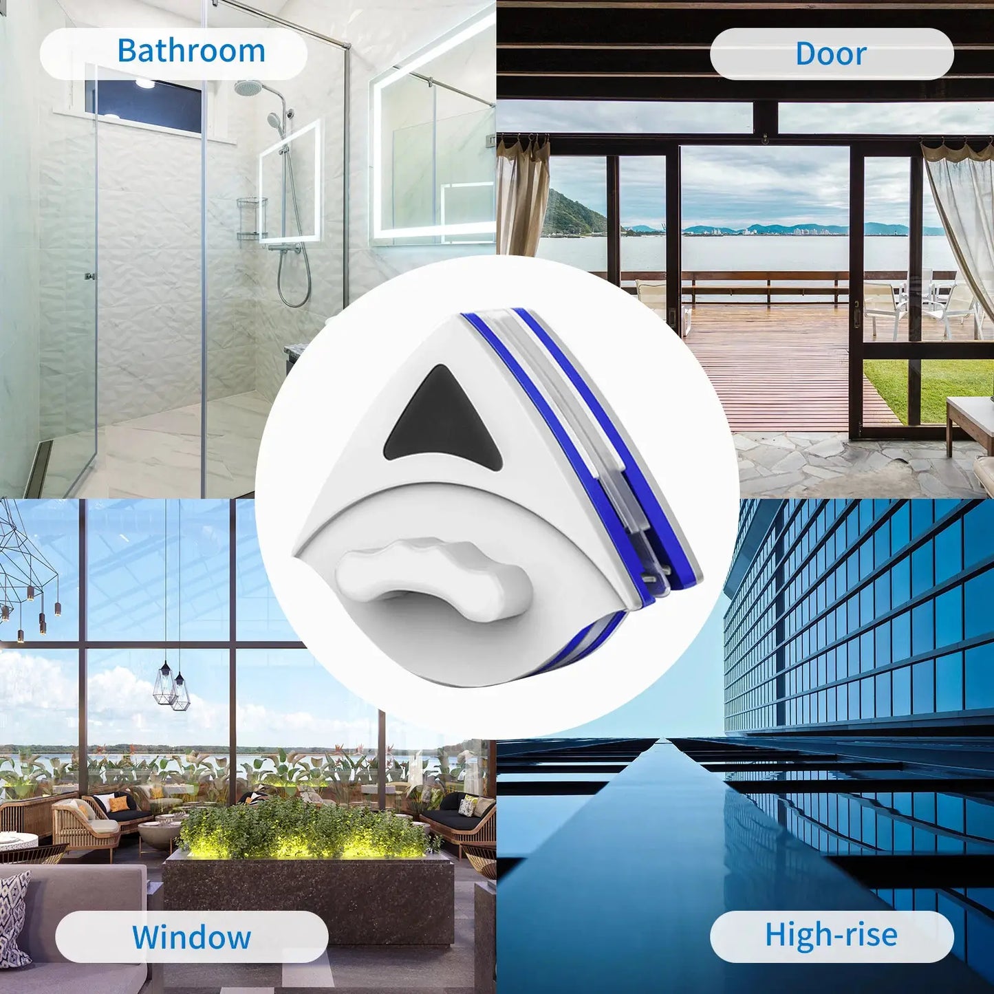 Magnetic Window Cleaner | Automatic Water Discharge | Double Layer Wiper