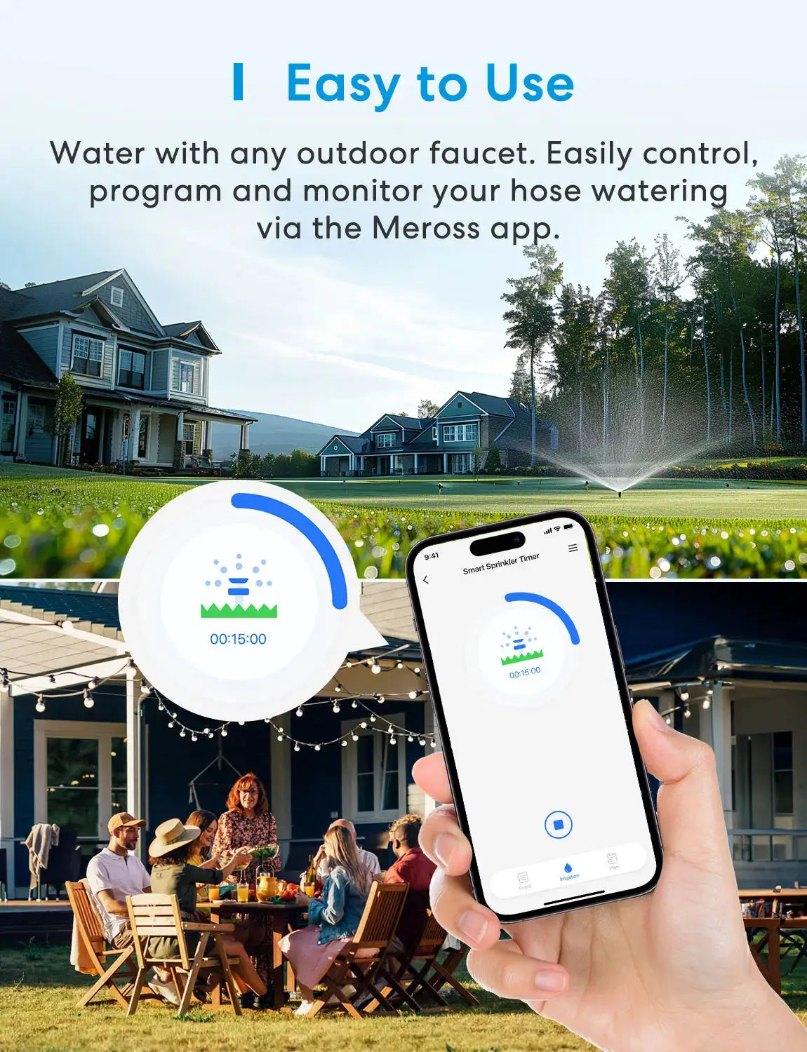 Meross Smart Sprinkler Timer Wifi Hose Faucet Timer with Brass with Tracking & Alerts Function from PriceLows™
