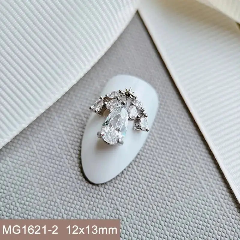 10pcs Luxury Flower Laurel Wreath Zircon Metal Nails Jewelry Decorations DIY Wearing Nail Art Accessories Charms Parts Supplies from PriceLows™
